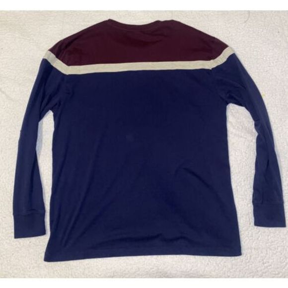 US Polo Association Maroon Navy Crewneck Men’s Sz L Stripe - Picture 4 of 5